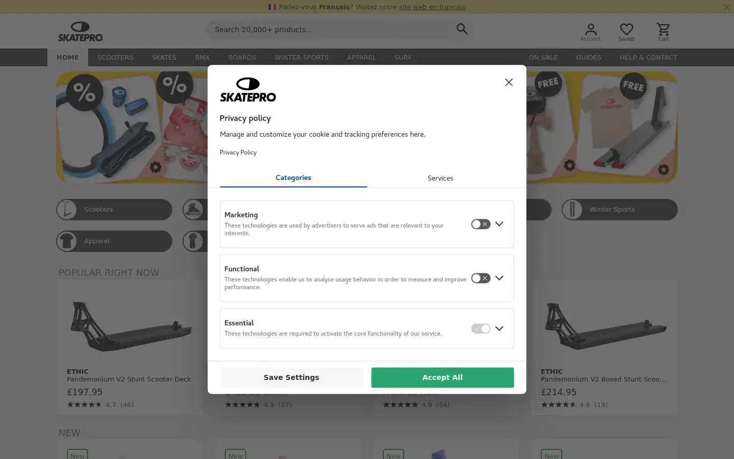 Screenshot of skatepro.uk