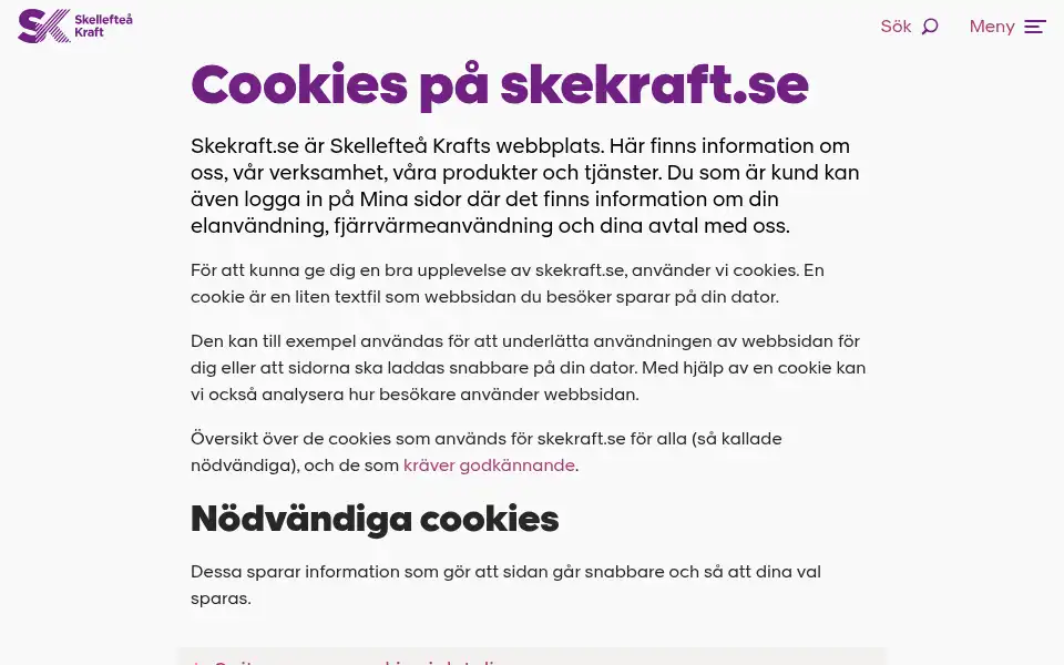 Screenshot of skekraft.se