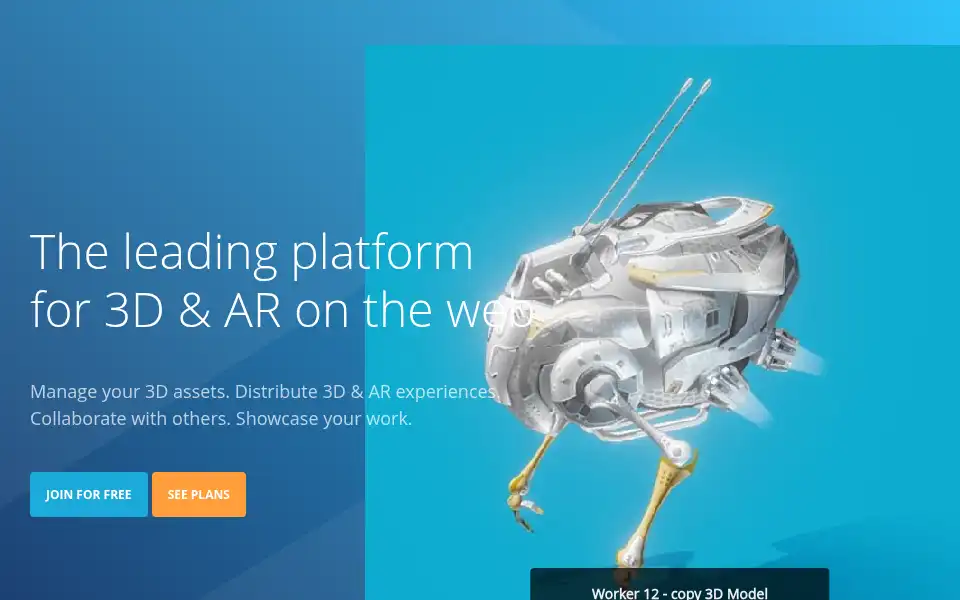 Screenshot of sketchfab.com