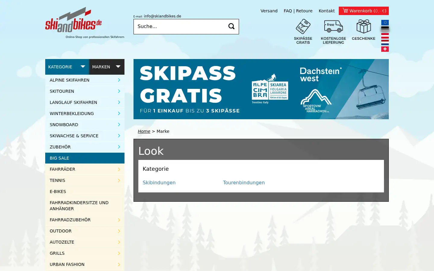 Screenshot of skiandbikes.de