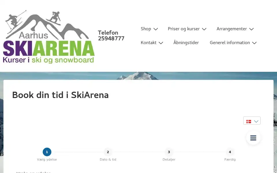 Screenshot of skiarena.dk