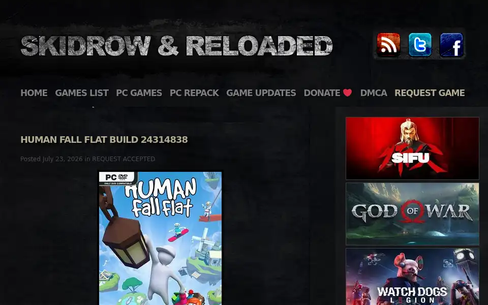 Screenshot of skidrowreloaded.com