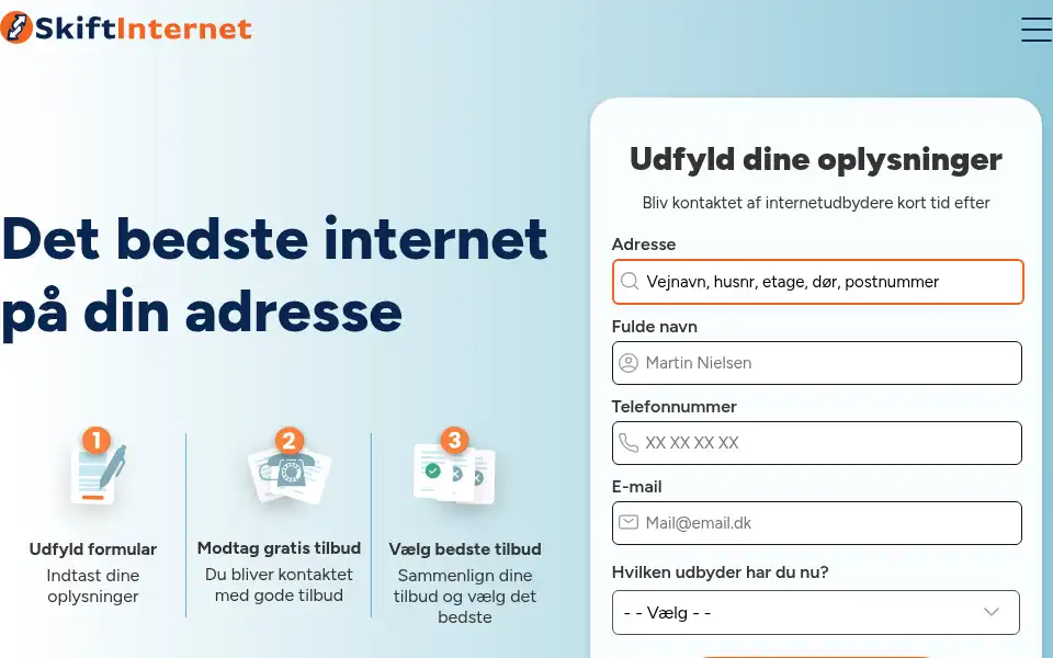 Screenshot of skiftinternet.dk
