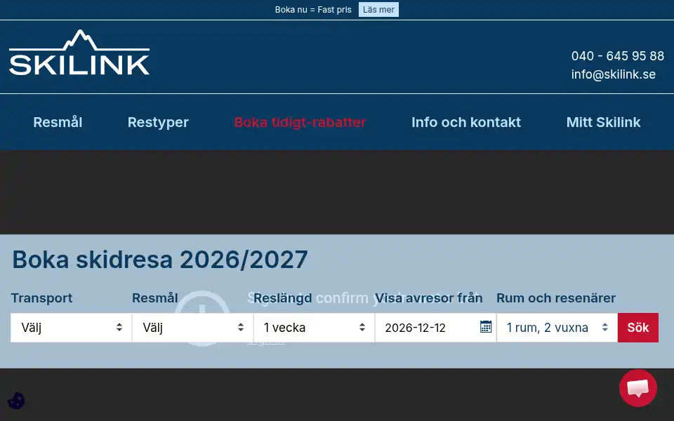 Screenshot of skilink.se