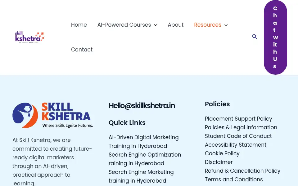 Screenshot of skillkshetra.in