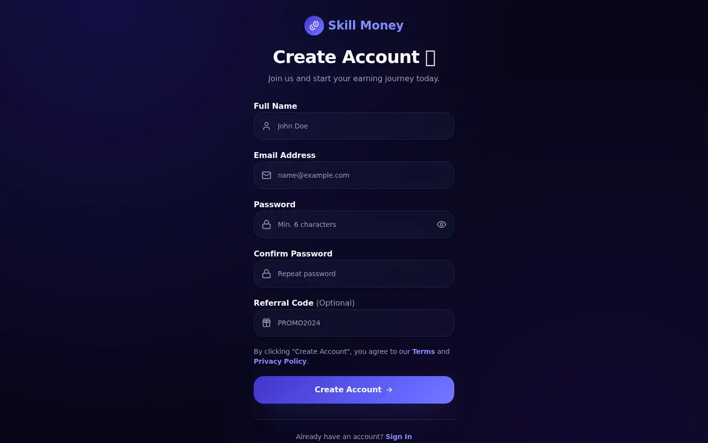 Screenshot of skillmoney.online
