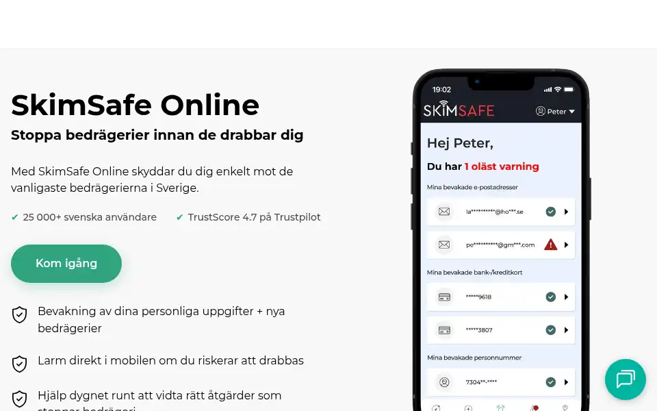 Screenshot of skimsafe.se