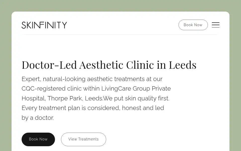 Screenshot of skinfinityclinic.co.uk