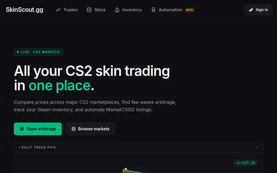 Screenshot of skinscout.gg