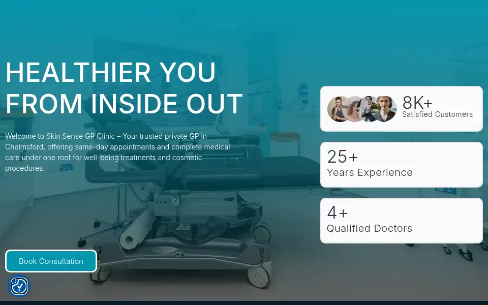 Screenshot of skinsensegpclinic.com