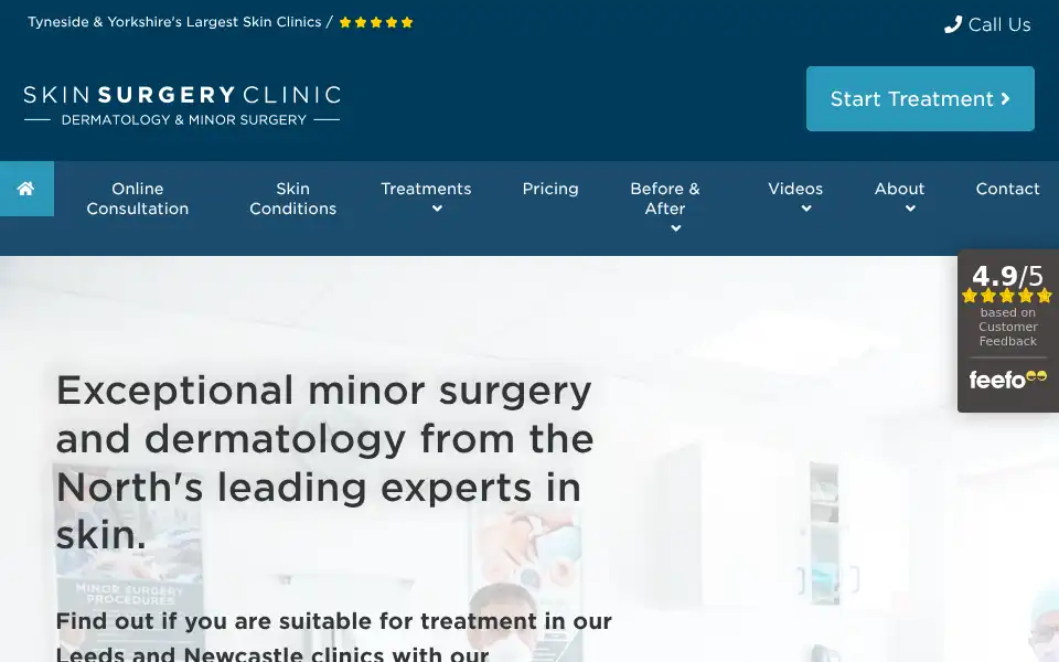 Screenshot of skinsurgeryclinic.co.uk