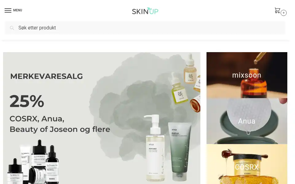 Screenshot of skinup.no