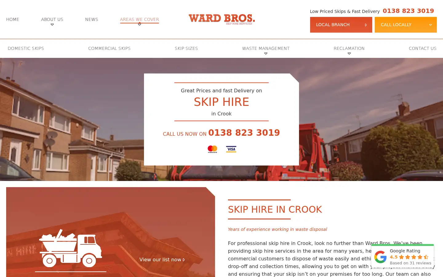 Screenshot of skip-hire-durham.co.uk