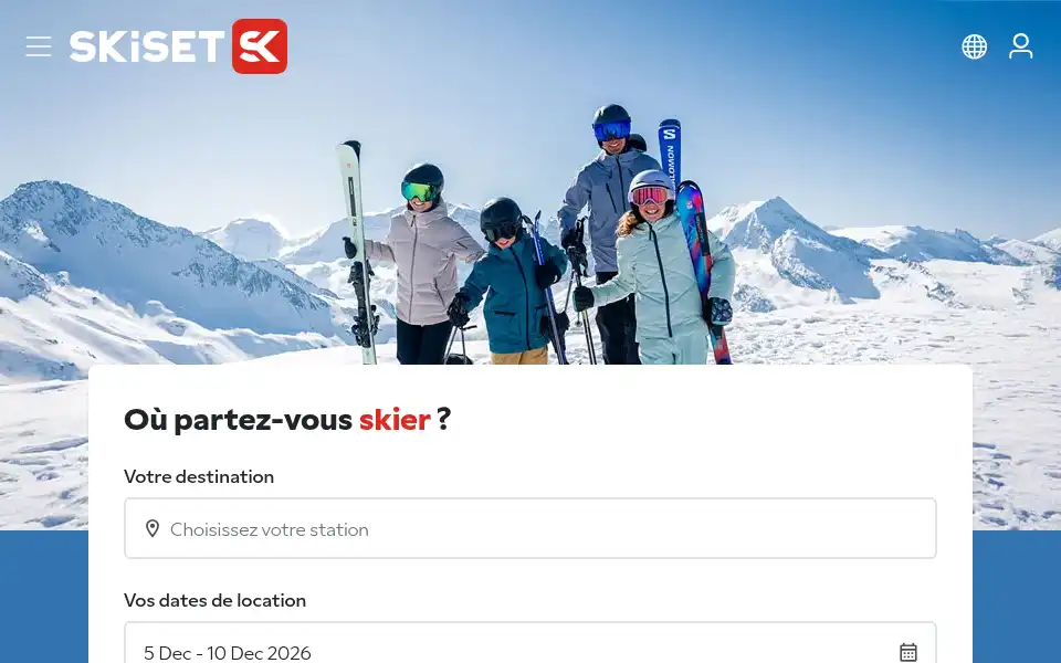 Screenshot of skiset.com