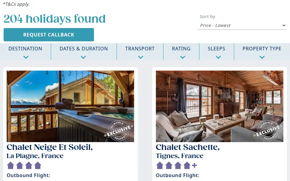 Screenshot of skiworld.co.uk