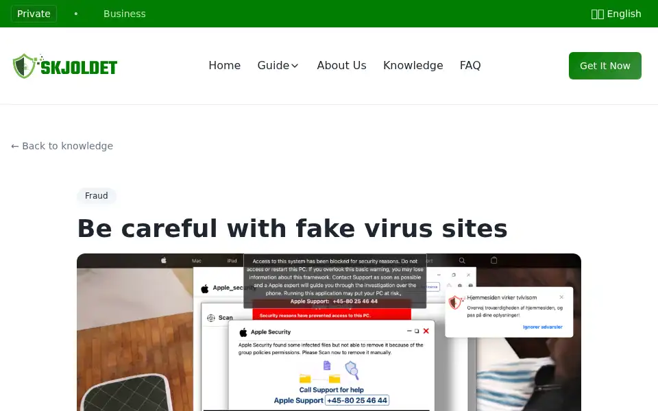 Screenshot of skjoldet.com