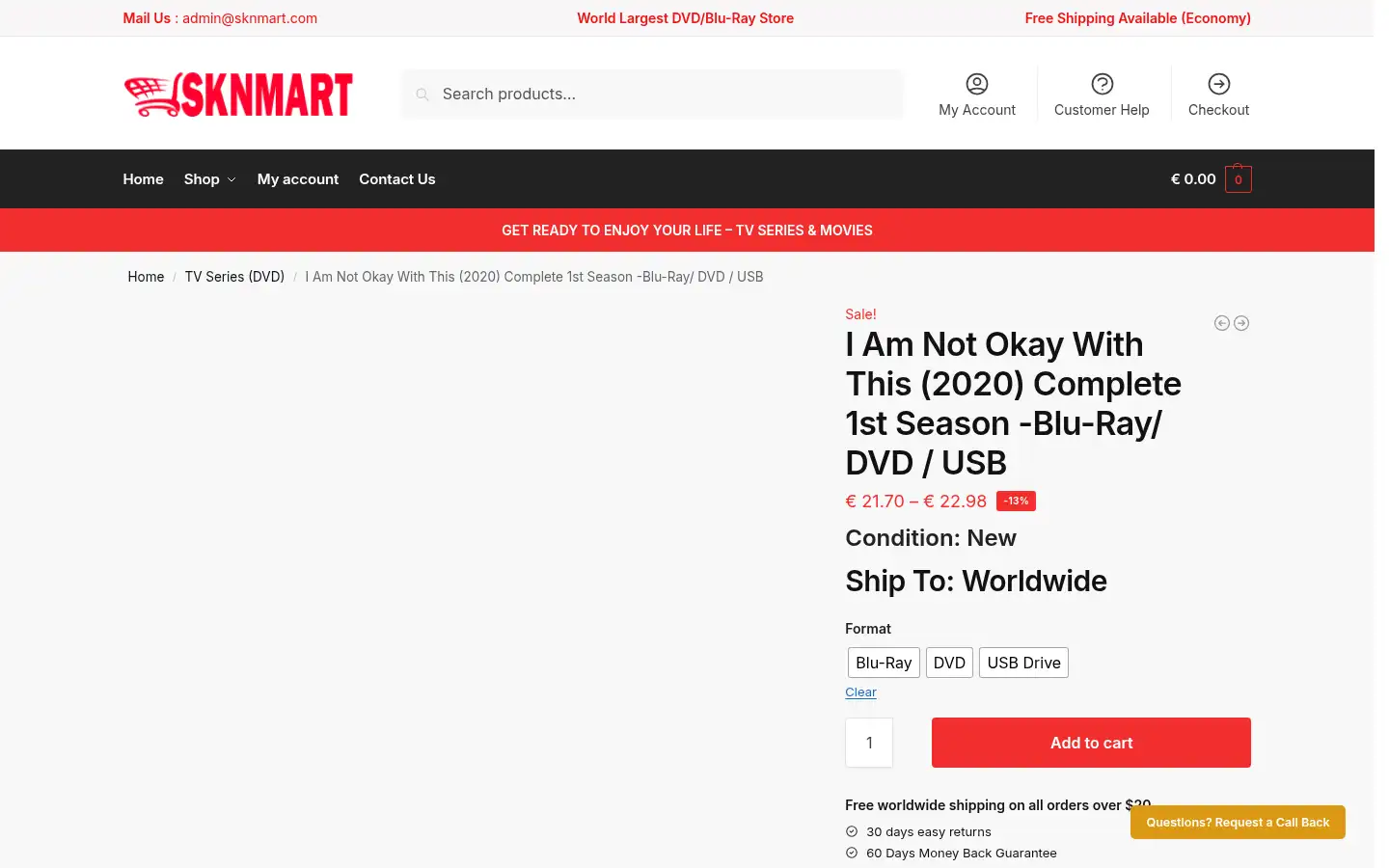 Screenshot of sknmart.com