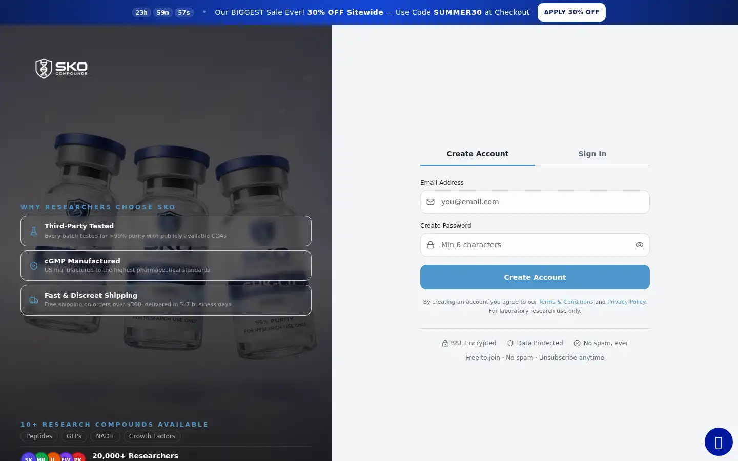 Screenshot of skocompounds.com