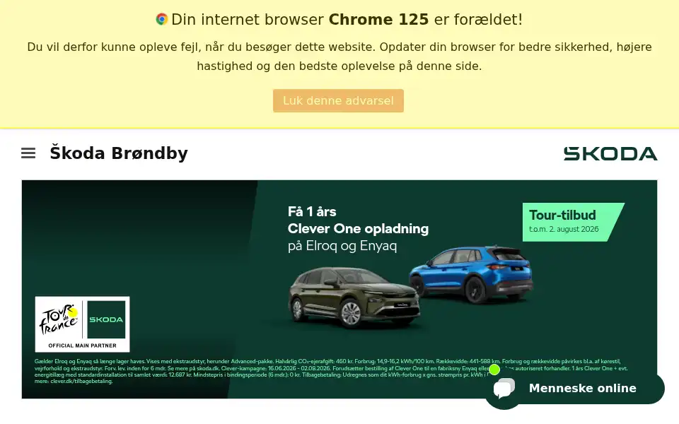 Screenshot of skoda-brondby.dk