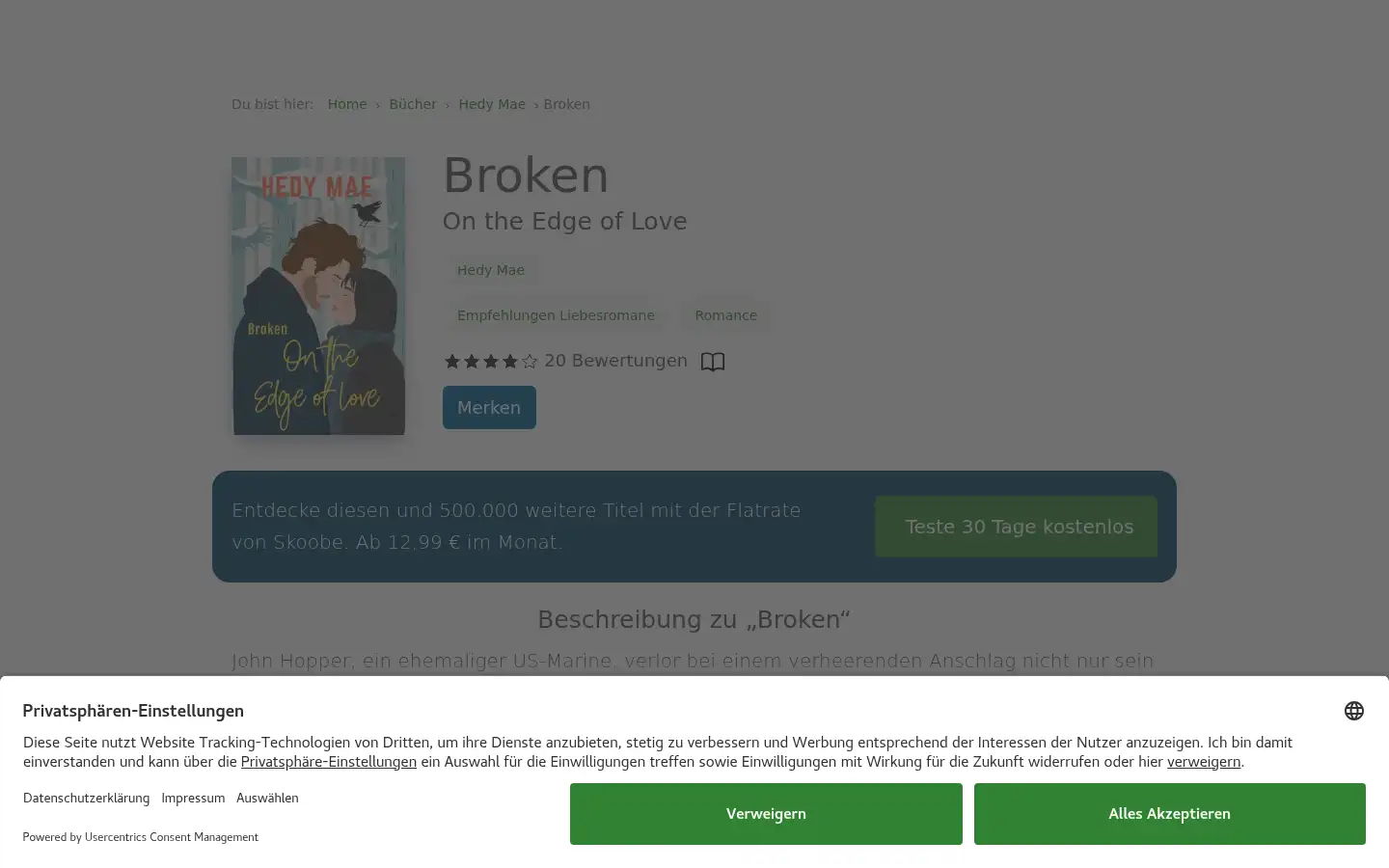 Screenshot of skoobe.de