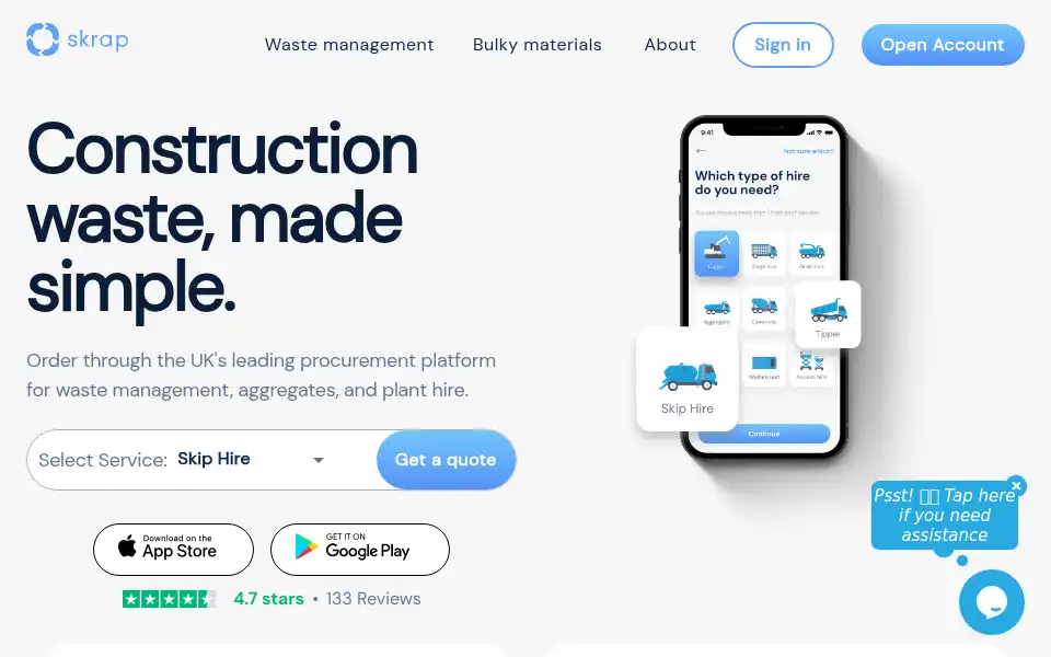 Screenshot of skrap.xyz