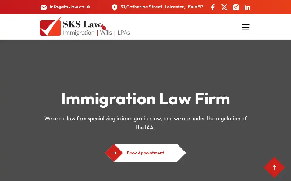 Screenshot of sks-law.co.uk