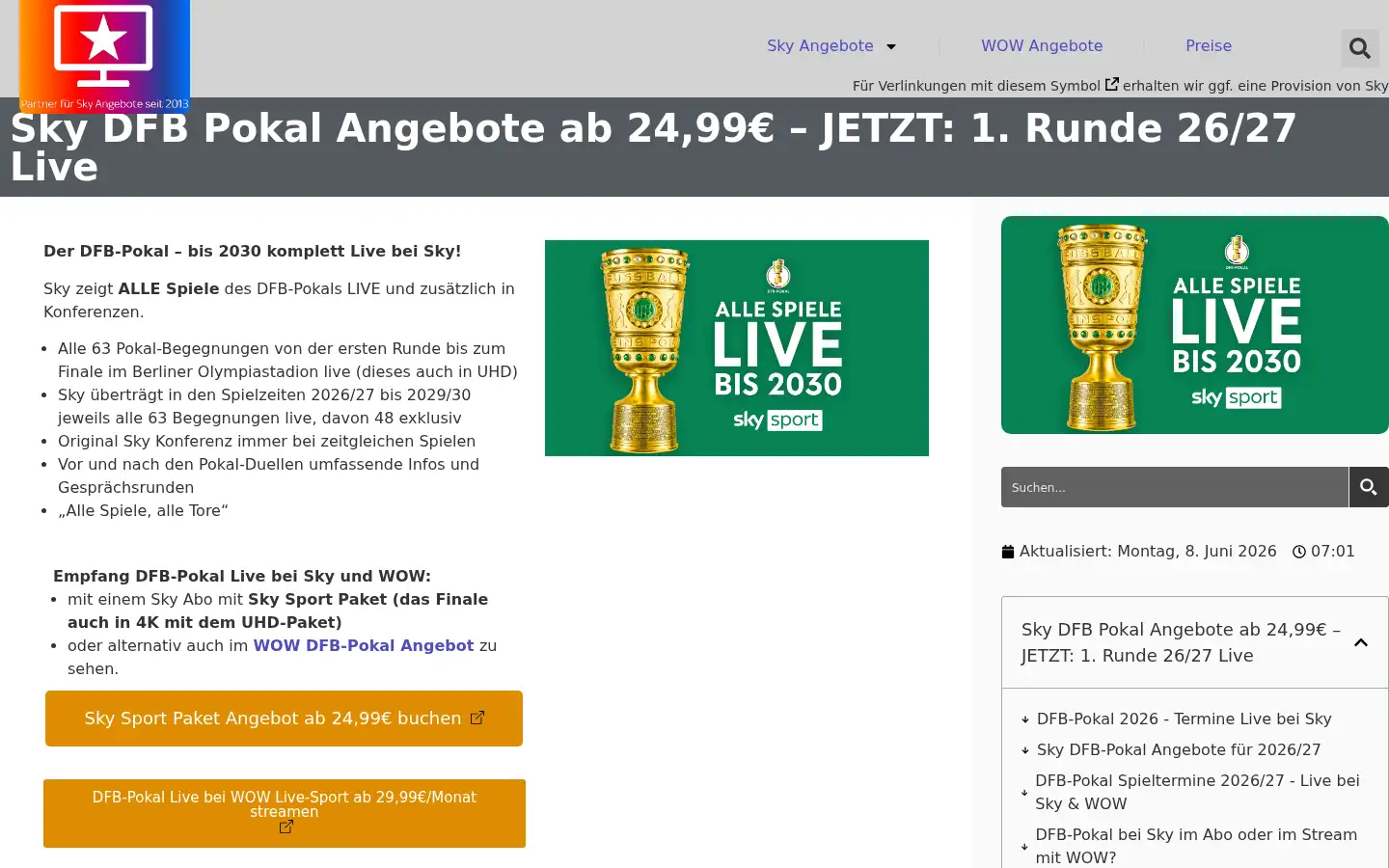 Screenshot of sky-angebote.info
