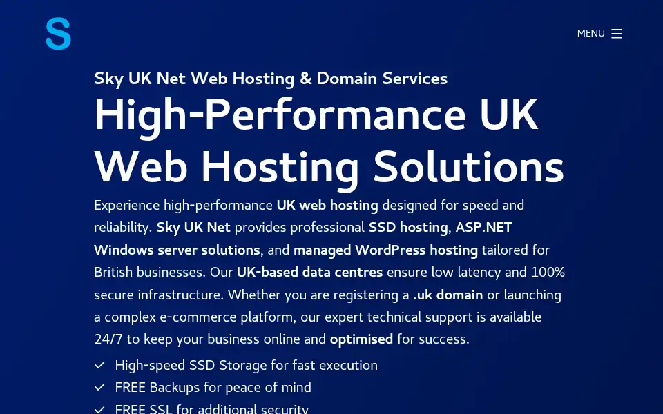 Screenshot of sky.uk.net