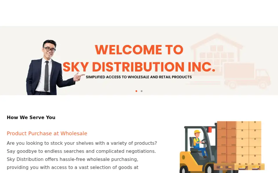 Screenshot of skydistributioninc.com