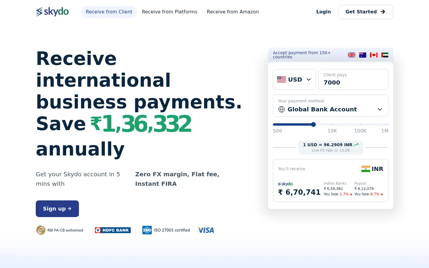 Screenshot of skydo.com