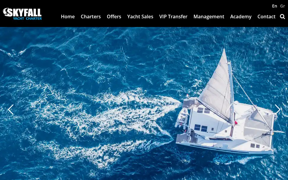 Screenshot of skyfallyachtcharter.com