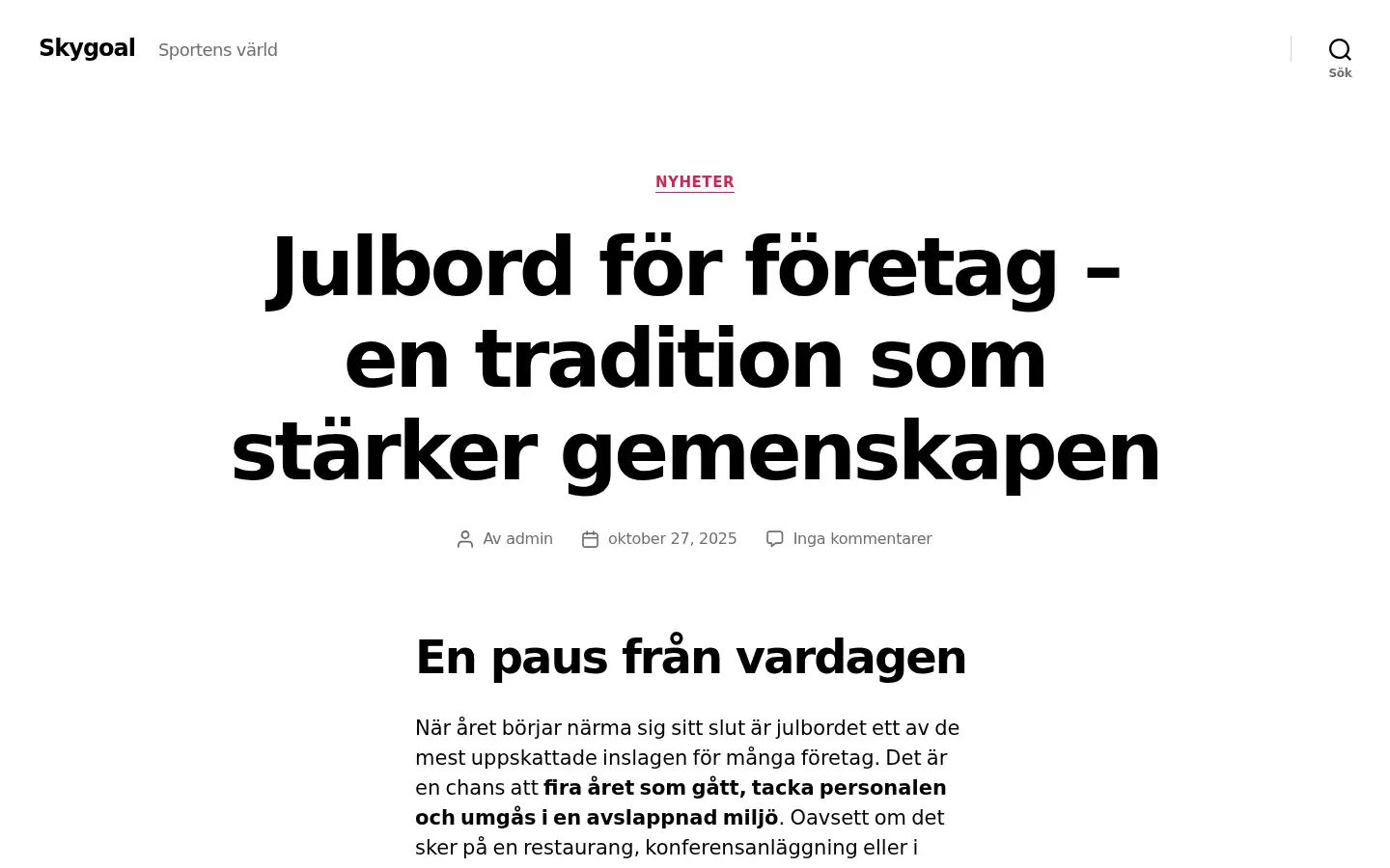 Screenshot of skygoal.se