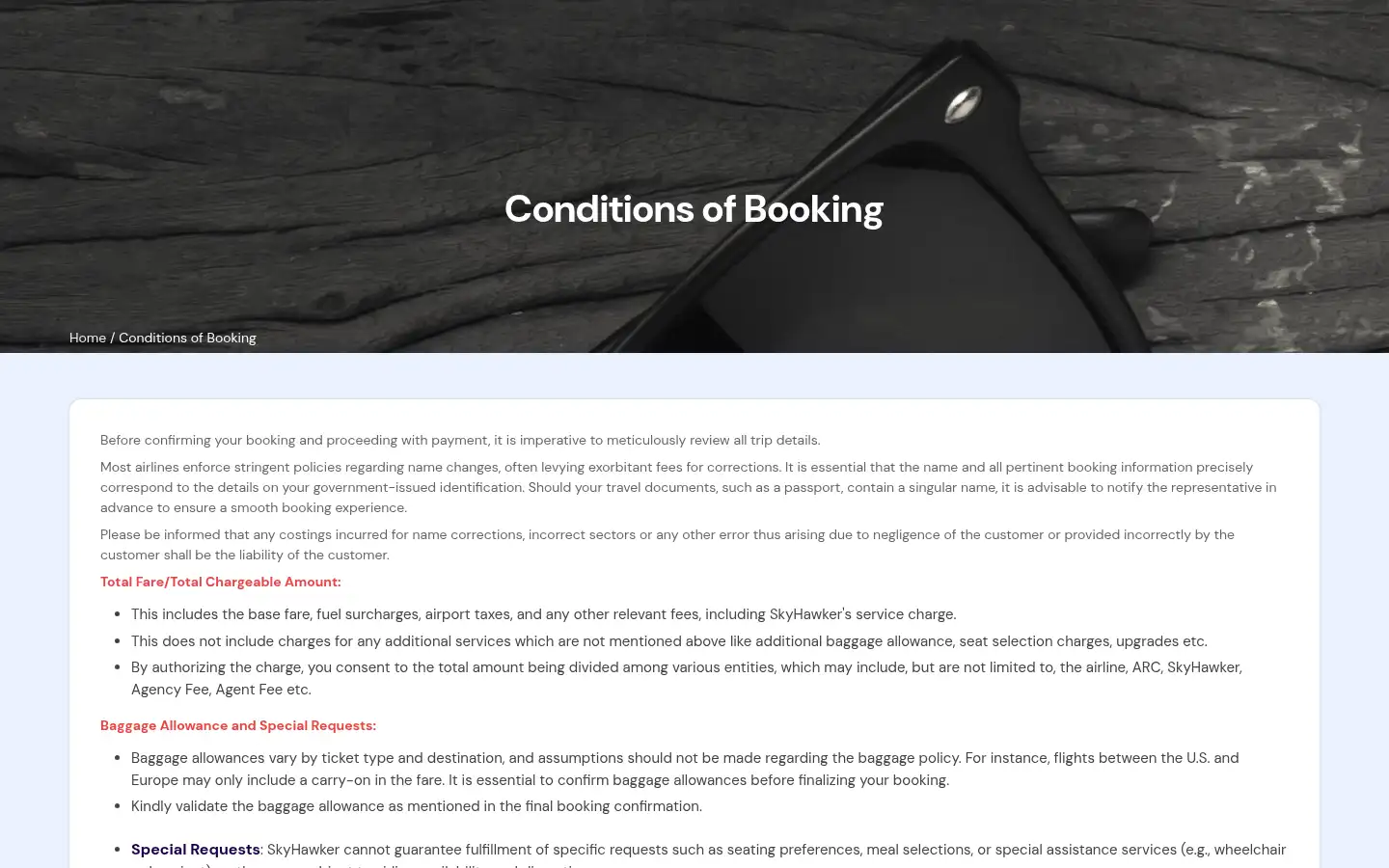 Screenshot of skyhawker.com