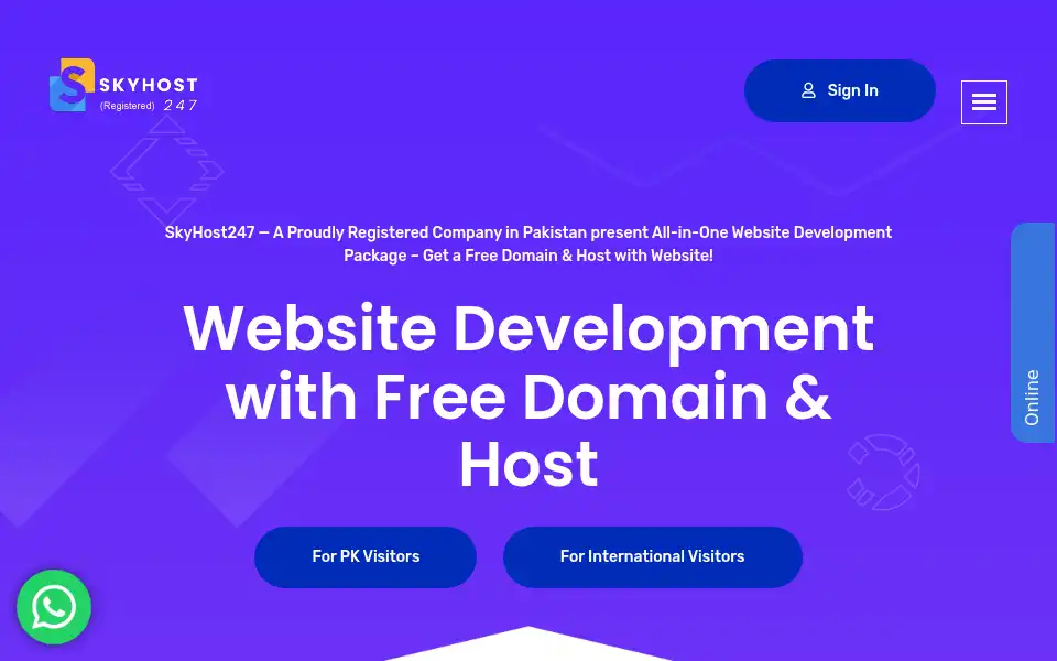 Screenshot of skyhost247.com