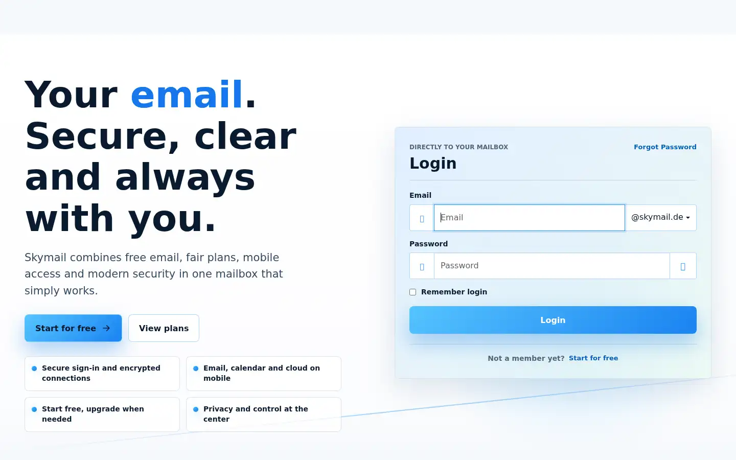 Screenshot of skymail.de