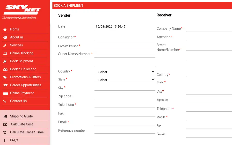 Screenshot of skynetworldwide.net