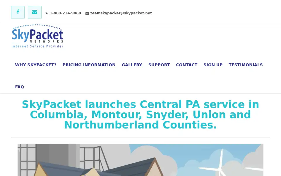 Screenshot of skypacket.net