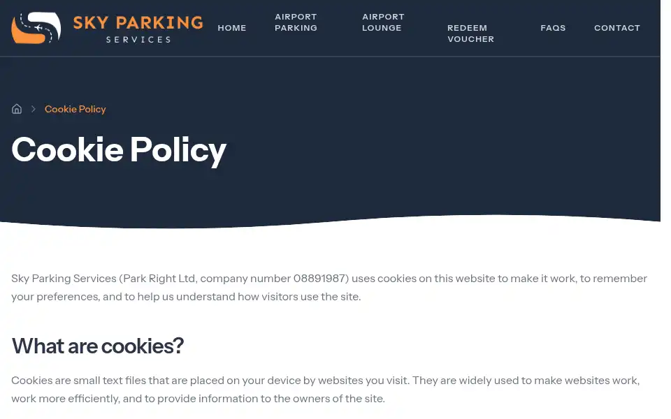 Screenshot of skyparkingservices.co.uk