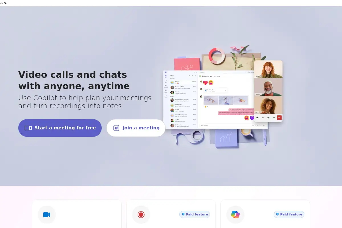 Screenshot of skype.com
