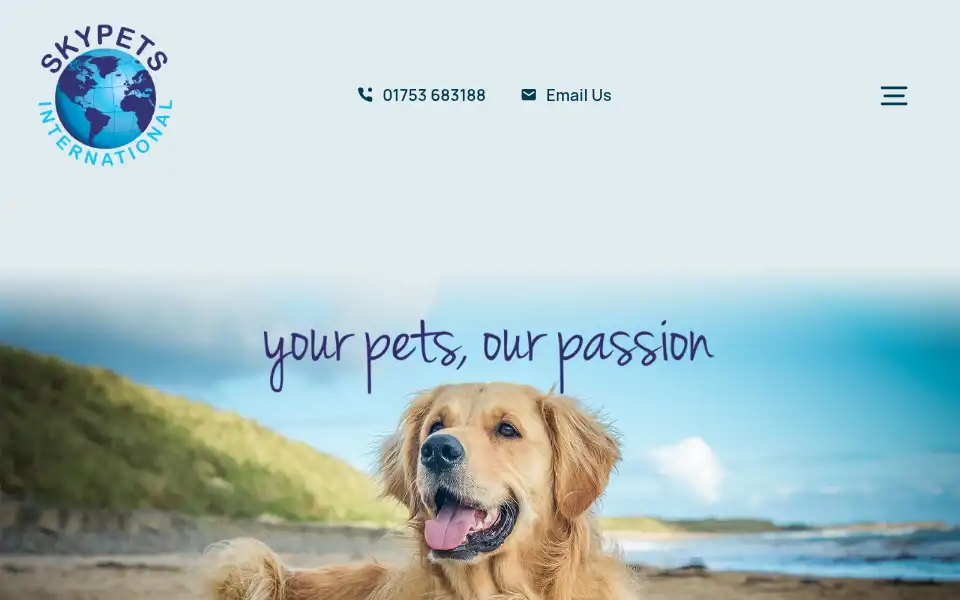 Screenshot of skypetsinternational.co.uk