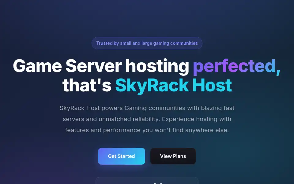 Screenshot of skyrackhost.net