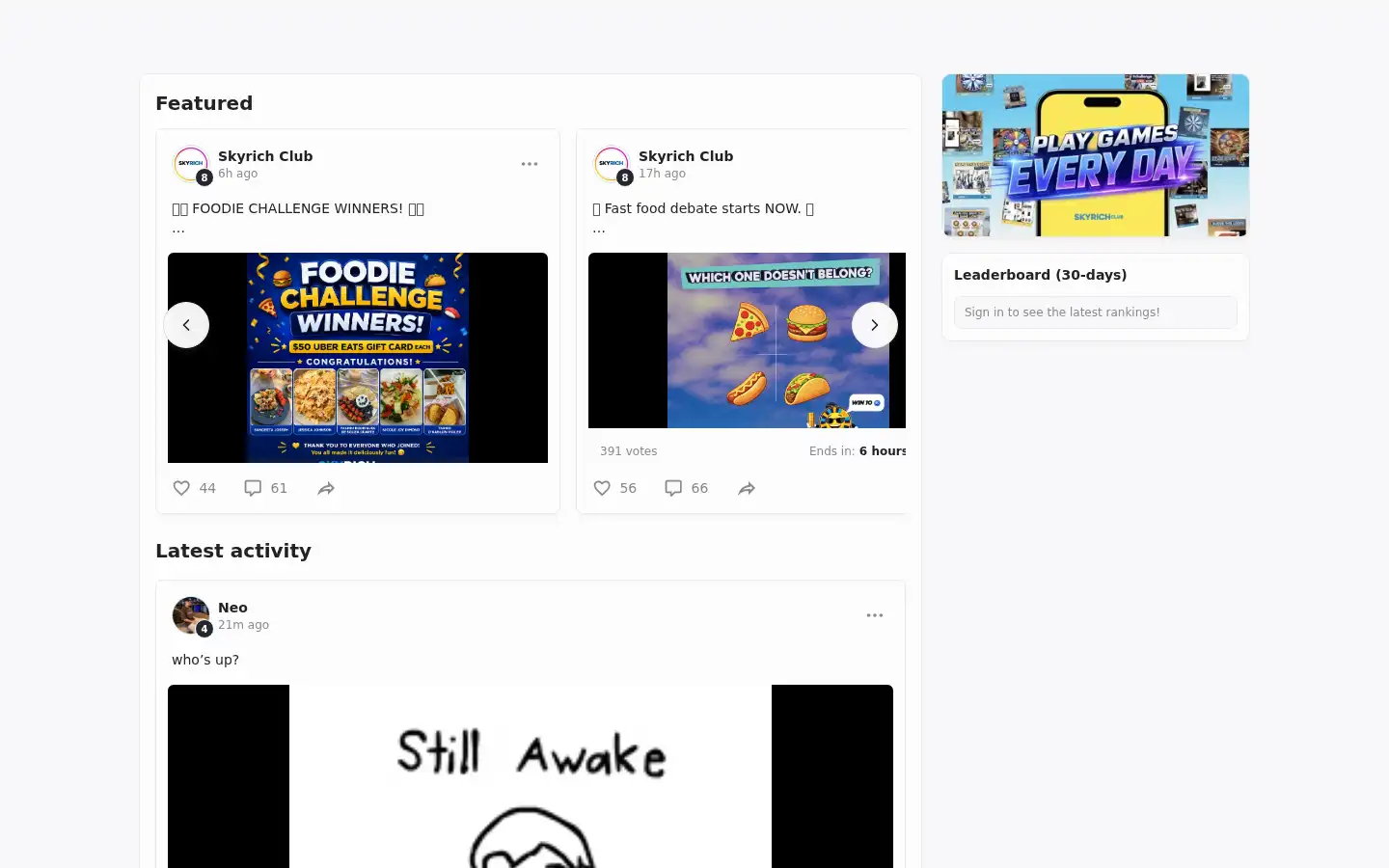 Screenshot of skyrichclub.com