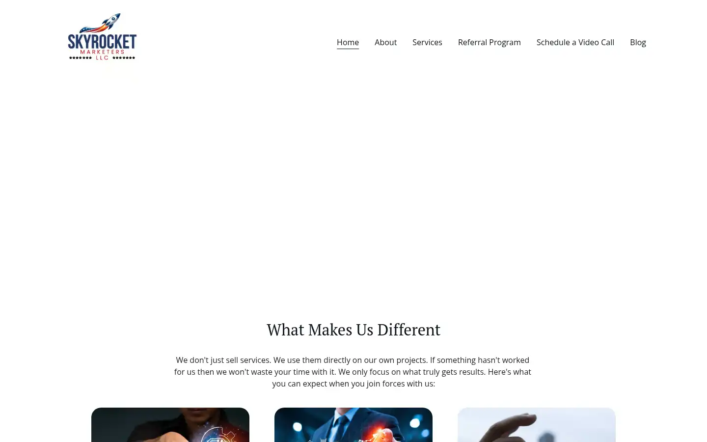 Screenshot of skyrocketmarketers.us