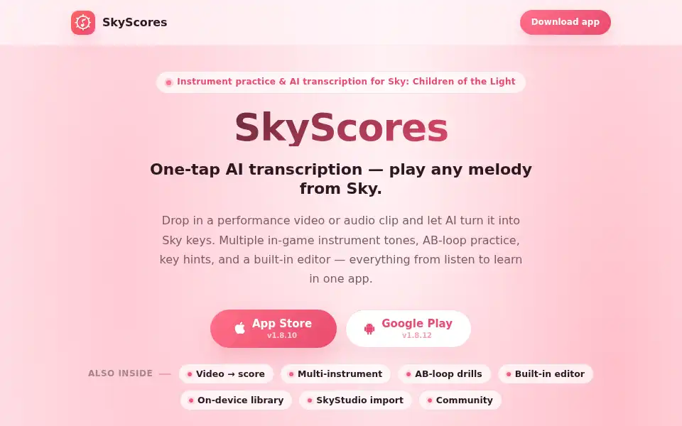 Screenshot of skyscores.app