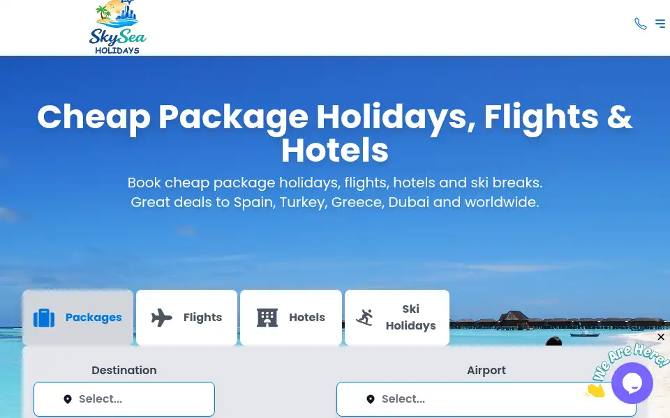 Screenshot of skyseaholidays.co.uk