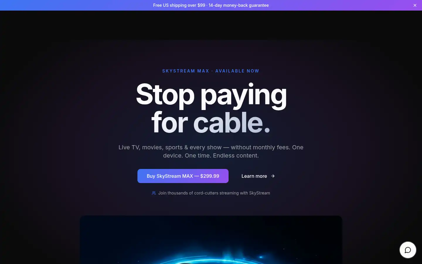 Screenshot of skystreamx.com
