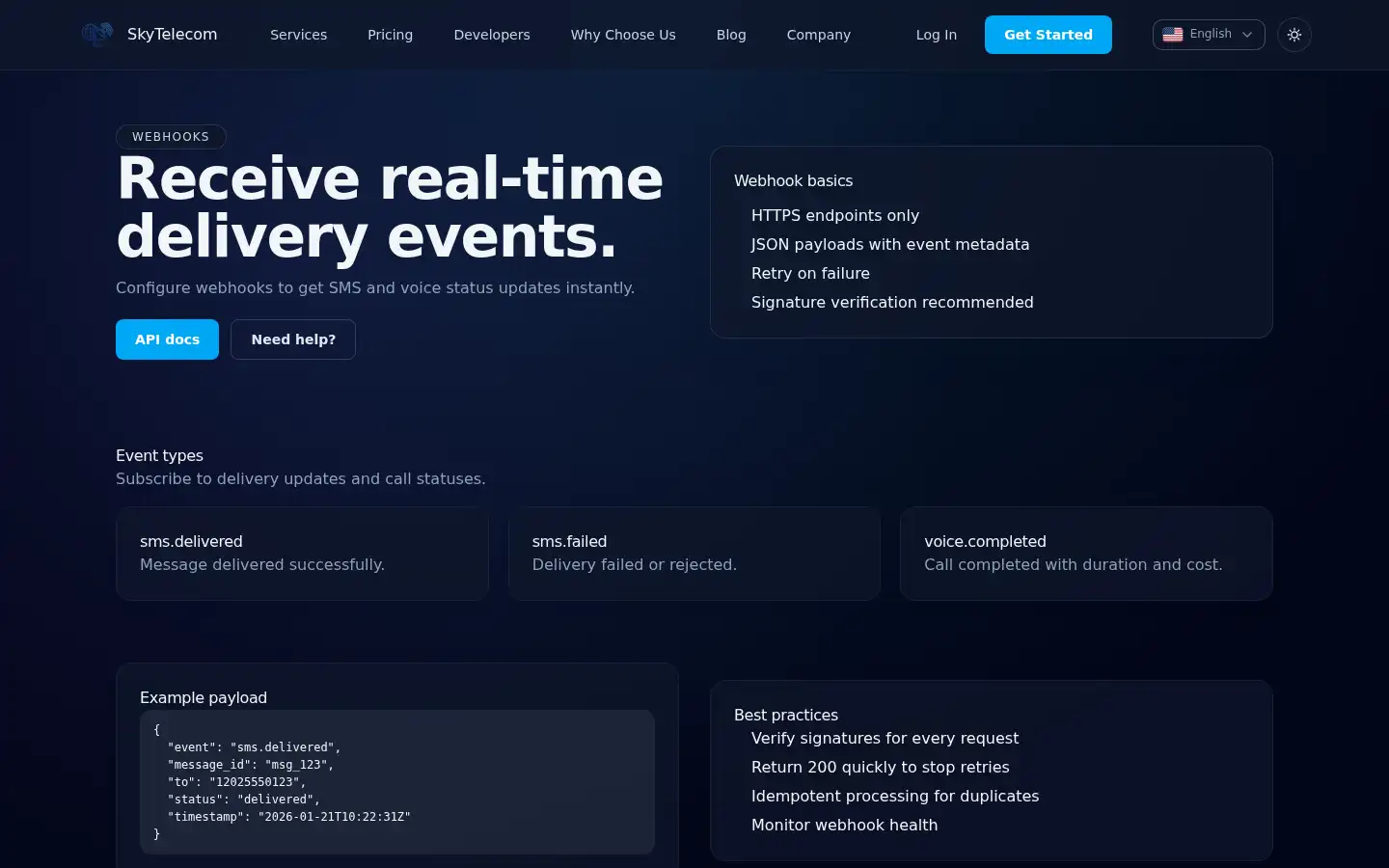 Screenshot of skytelecom.io