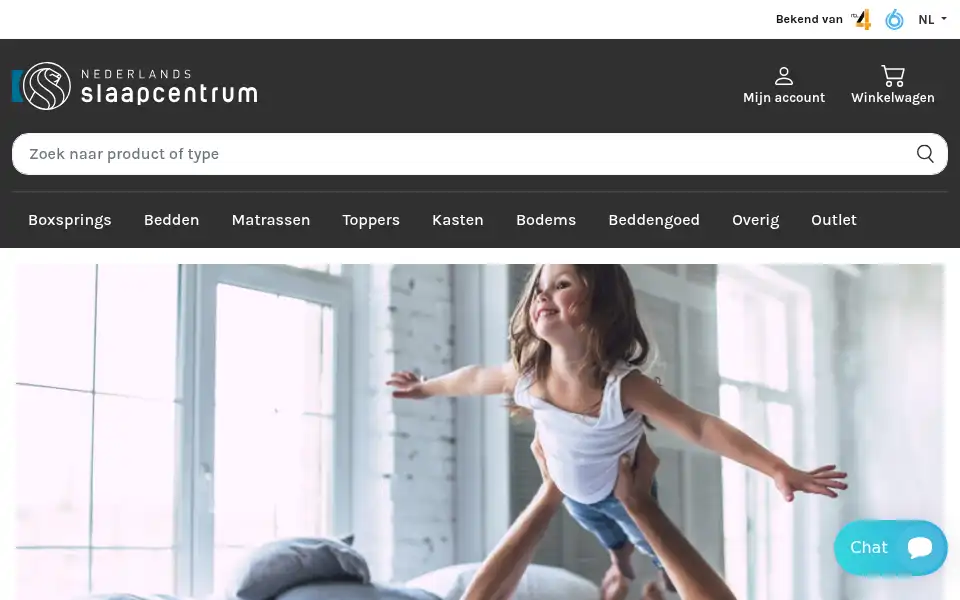 Screenshot of slaapcentrum.nl
