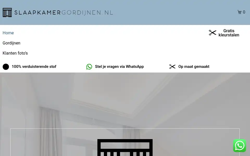 Screenshot of slaapkamergordijnen.nl