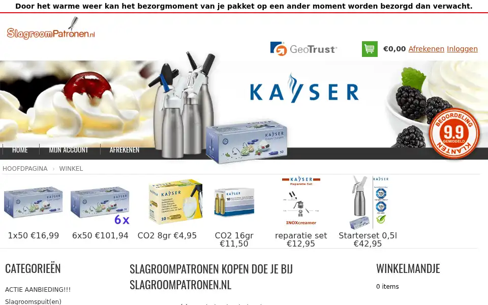 Screenshot of slagroompatronen.nl